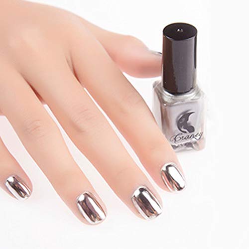 Nail Polish gLoaSublim 6ml Metallic Chrome Mirror Effect Sexy Nail Art Polish Varnish Manicure Tool - Silver