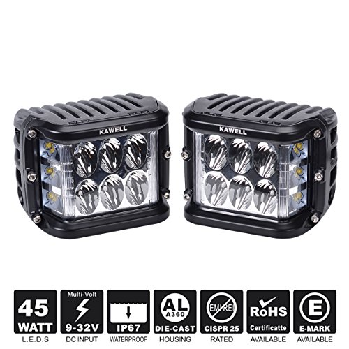 Kawell Dual Side Shooter Led Cube 45W Led Work Light Off Road Led Light Bar Driving Light Super Bright for Jeep Boat Truck Car ATVs
