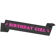 Birthday Girl Sash Birthday Decorations for Her Birthday Sash for Women Birthday Party Decorations Birthday Gifts Party Accessories Birthday Pamper Gifts for Women Satin Sash Black Happy Birthday Sash