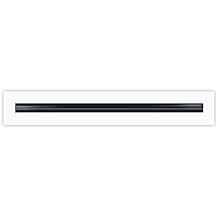 BUILDMART - 18" Linear Slot Diffuser - (1 Slot) Single Slot - White Decorative Aluminum Air Vent - Heating and Cooling Modern AC Vent Cover for Ceiling, Walls & Floors - Texas Buildmart