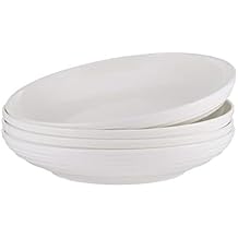 Mikasa Ciara Bone China Lightweight Chip Resistant Set of 4 Pasta Bowls Set, 8 Inch, White
