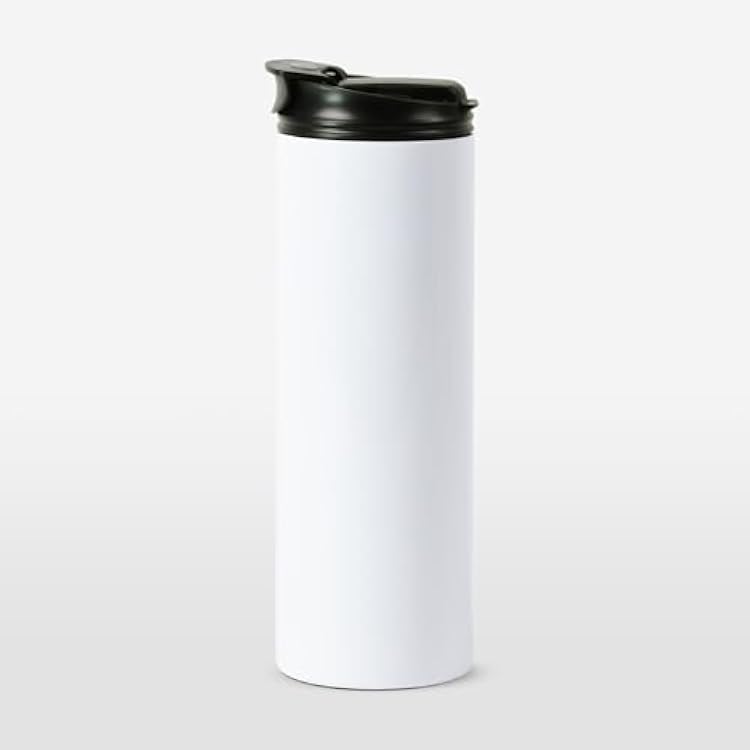 20oz Sublimation Tumbler with Dual-Opening Lid DIY Stainless Steel Insulated Cup for Heat Transfer Vinyl, Sublimation, and Custom Drinkware Smooth Surface for Vibrant Designs White