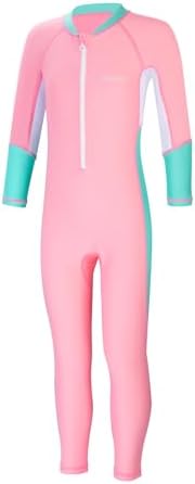 COPOZZ Kids Swimsuit, Girls UPF50 Diving Skin, Full Sunsuit 0.5mm Thin Wetsuit Rash Guard for Diving Surfing