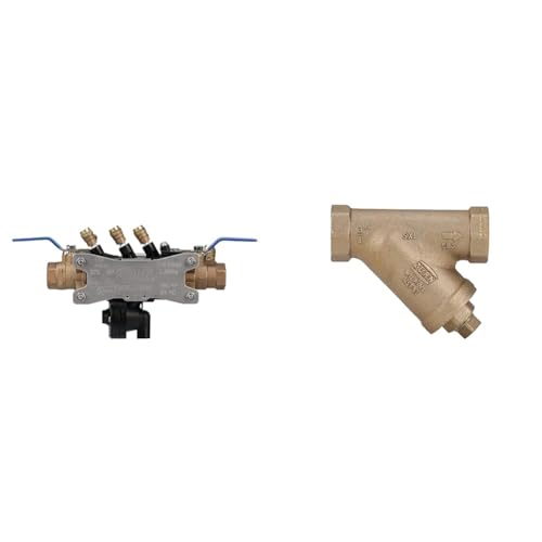 Zurn Wilkins 1-375 1 375 Reduced Pressure Backflow Preventer and 34 SXL Cast Bronze Wye Type Strainer Bundle