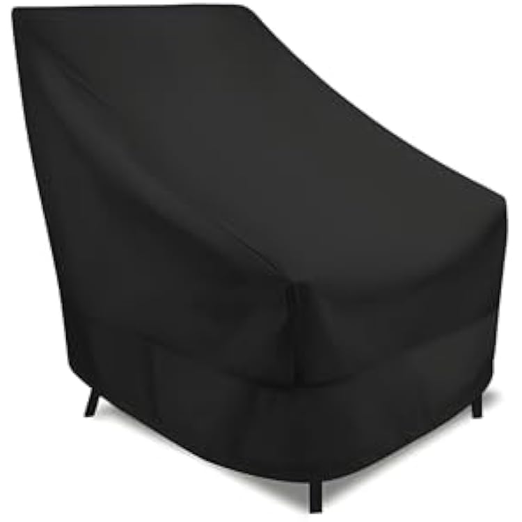 Eevelle Meridian High Back Patio Chair Cover Marinex Marine Grade Fabric Durable Waterproof - Outdoor Lawn Furniture Chair Covers - Weather Protection - 34 H x 23 W x 31 D - Black