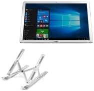 BoxWave Stand and Mount Compatible with Huawei MateBook - Compact QuickSwitch Stand, Portable Multi Angle Viewing Foldable Riser - Metallic Silver