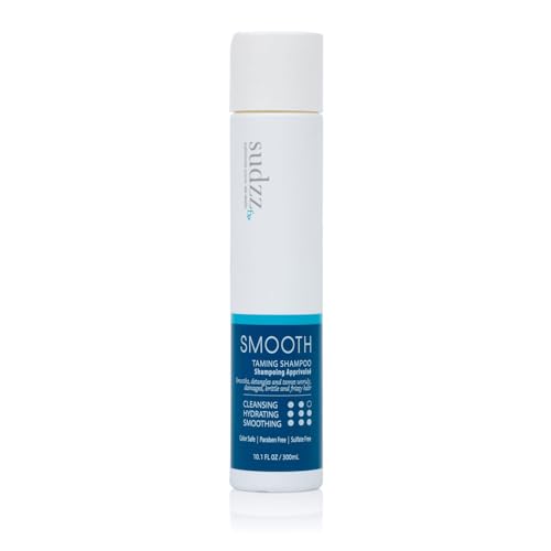 SUDZZFX Smooth Taming Shampoo - Frizz Control & Moisturizing Formula for Straight, Damaged Hair - For Men & Womens Styling Needs - All Hair Types - Sulfate Free, 10.1 Fl Oz