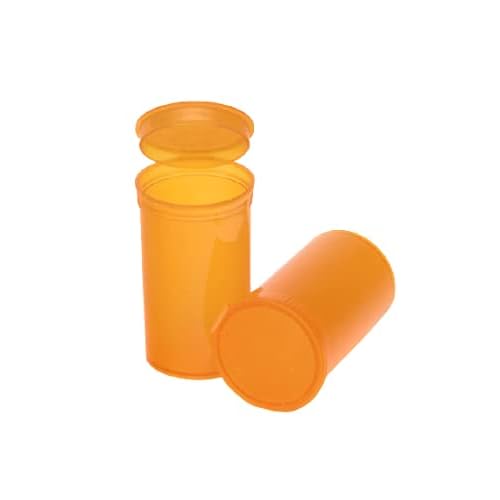 225 Pack Empty Pill Bottles with Pop Top Caps, Medicine Containers, Prescription Vials with Lids, Pop Top Bottles, Flip Top Caps, Empty Vials, Pill Organizer.19 Dram, Amber