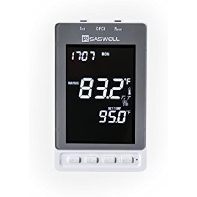 Programmable Thermostat for Electric Floor Heating with Alarm, Build in GFCI, Large LCD Display 120240VAC