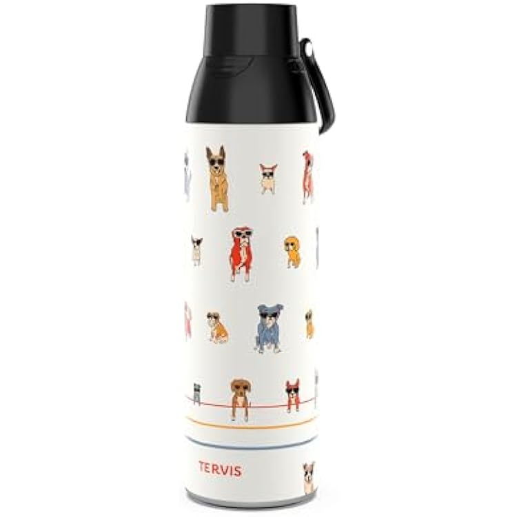 Tervis Venture Water Bottle Dog Paws and Shades Triple Insulated Tumbler Travel Cup Keeps Drinks Cold & Hot, 26oz, Stainless Steel