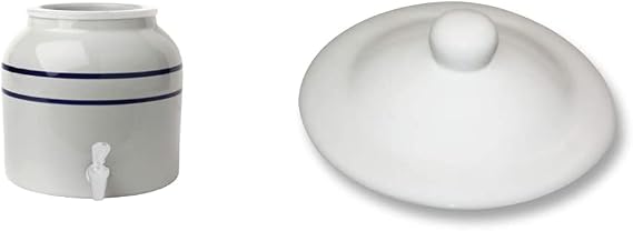 New Wave Enviro Porcelain Water Dispenser & Lid, Compatible with New Wave Dispensers, 7" Outer Diameter