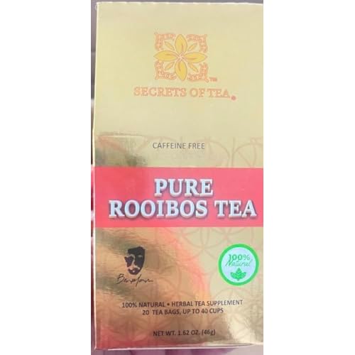 Organic Red Rooibos Tea Naturally Caffeine Free Herbal tea, 20 Tea Bags 1 Pack
