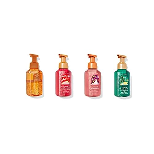 Bath and Body Works Christmas Holiday Traditions Soap - Vanilla Bean Noel - Winter Candy Apple - Iced Cinnamon Roll - Twisted Peppermint - Set of 4 Gentle Foaming Hand Soaps