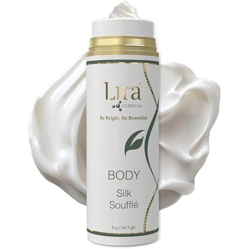 Lira Clinical BODY Silk Souffle - Hydrating Body Moisturizing Cream for Women & Men - With Vitamin C, Natural Oils & Hyaluronic Acid - Deep Moisture Softening Lotion for Hydrating Dry Skin - 6 Fl Oz