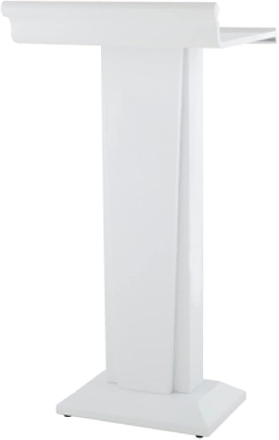 Mobile Podium Stand, Professional Lectern with Wide Reading Countertop, Wedding Office Classroom Lecture Lectern, Portable Lectures Recitals Speech Information Podium,White