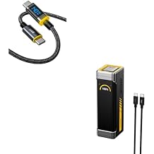AOHI 310W PD3.1 Power Bank with Smart Display 20000mAh (74Wh) with 140W USB C Cable with Display Magline USB C Cable Nylon 4ft Type C Fast Charging Cable Cord