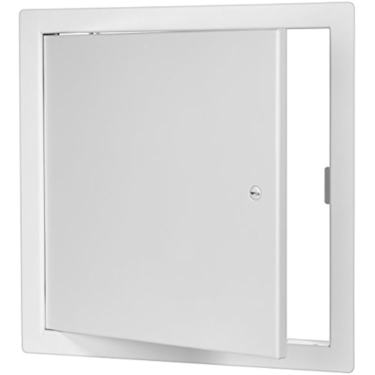 Premier by 12x12 Universal Steel Flush Access Panel Door with Screwdriver Latch, White Prime Coat Finish, Wall or Ceiling Mounted Access Door for Drywall, Plumbing, Electrical FL-2002