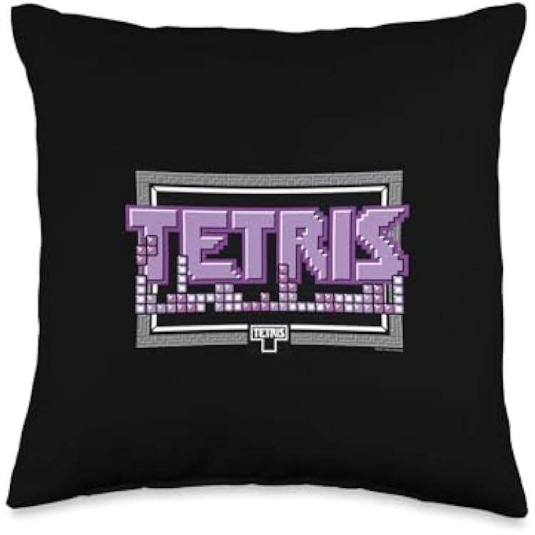 Tetris 8-Bit Logo Throw Pillow