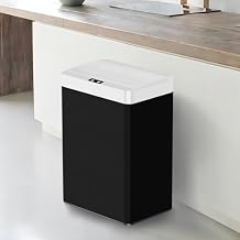 13 Gallon Stainless Steel Trash Can with Lid, Black, Motion Sensor, Quiet Close, Kitchen, Bedroom, Office