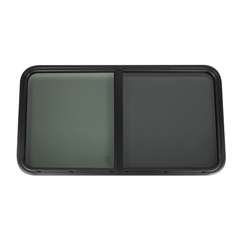 RV Exit Window, 42 W X 22 H Tinted Sliding Camper Window with Trim Ring RV Door Window Replacement, Horizontal RV Emergency Exit Window for Camper Van Trailer Motorhom