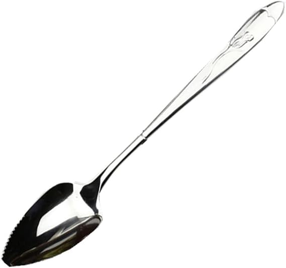 GANPUB Silver Grapefruit Spoons, Stainless Steel Grapefruit Spoon, Chef Craft Serrated Grapefruit Spoon For Cirtrus Fruits, Kiwi, Salad, And Desserts Grapefruit Utensils, Small