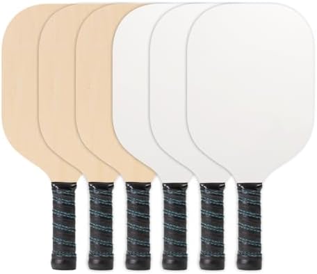 PYD Life Pickleball Paddles Plywood Sublimation Blanks 7.5" x 15.5",2/5 Inch Thickness 8 OZ Double Sided Printable One Side White One Side