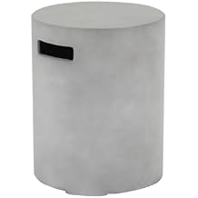 Propane Tank Cover Table, Modern Outdoor Gas Tank Covers, 20LB Concrete Tank Storage Box Hideaway Table for Propane Gas Fire Pit and Round Tank Holder with Handles (Gray) 16 X 20inch