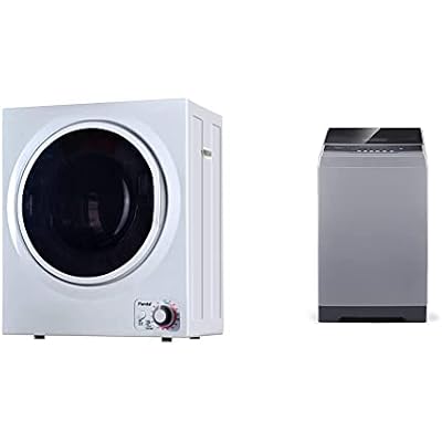 Panda 110V 850W Electric Compact Portable Clothes Laundry Dryer with Stainless Steel Tub Apartment Size 1.5 cu.ft | COMFEE 1.6 Cu.ft Portable Washing Machine, 11lbs Capacity Fully Automatic Compact Washer with Wheels, 6 Wash Programs Laundry Drain Pump, Ideal for Apartments, RV, Camping, Magnetic Gray