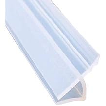 ETOPARS Bath Door Seal Strip Shower Screen Balcony Window Gap Seal Curved Flat Rubber Glass Bottom Frameless Weather 6mm 78" H Shape for 0-20mm Gap