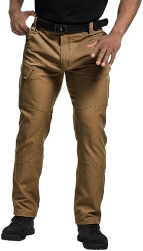 Tactical Pants Men's Flex Ripstop Water-Resistant Lightweight Stretch Cargo Trousers for EDC Outdoor Work Hiking