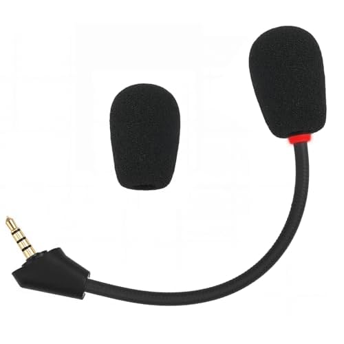 Replacement Mic Compatible with HyperX Cloud Alpha Wireless Gaming Headset Detachable Noise-Canceling Boom Microphone with LED Mute Indicator Light