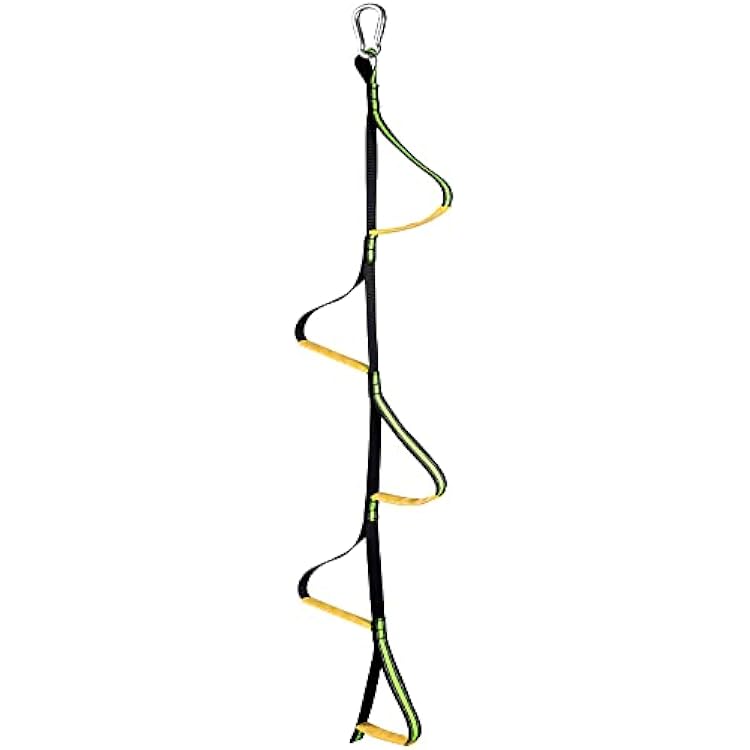 5 Step Climbing Aider for Hunting - Lightweight Stick With Webbing Rope Ladder for Safety, Outdoor Climbing, Caving, Canyoning