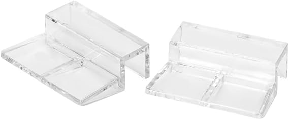 20Pcs Aquarium Glass Cover Holder Transparent Edge Mount Bracket Acrylic Clip Support for Fish Tank Hoods for Filter and Lamp Frame(6mm)