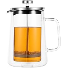 French Press Coffee Maker, Small French Press Glass, Single Serve Coffee Press, Tea Press for loose Tea, Mini French Press, Single Serve French Coffee Press (12 OZ)