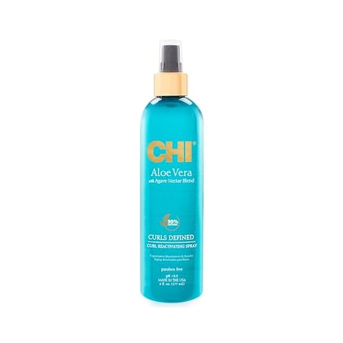 CHI Aloe Vera Curl Reactivating Spray, Enhances Waves, Curls, Coils, Provides Intense Hydration, Sulfate, Paraben & Gluten Free, 6 Oz