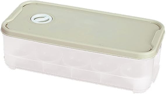 Egg Case, Refrigerator Storage, Egg Holder, Egg Case, 10 Pieces, Egg Box, Egg Storage, Egg Container with Lid, Stackable, Egg Storage Case, Egg Storage Holder, Compact, Egg Storage, Space Saving, Convenient Removal, Refrigerator Tray Green