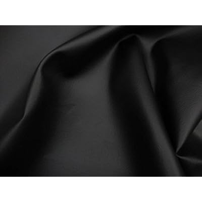 Black Faux Vinyl Leather Fabric 2 Way Stretch Sold by The Yard