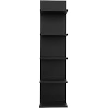 Wooden 5 Tier Wall Shelf,Vertical Column Floating Storage Home Decor Organizer,Floating Shelf Wall Decor Shelves for Bedroom, Living Room,Vanity(Black)
