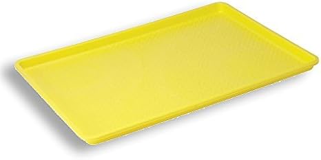 Tigerchef 18" x 26" Yellow Plastic Rectangular Textured Fast Food Serving Trays