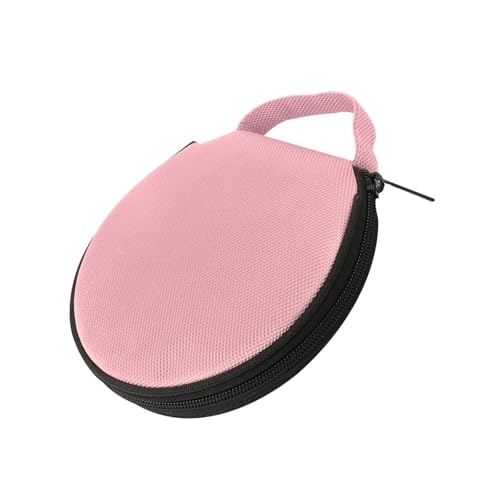 Waterproof Car CD Case, Nylon Round Cd Wallet Holder 20 Capacity with Dividers, Portable DVD Case Storage Bag, Universal for Car, Home, Travel Pink