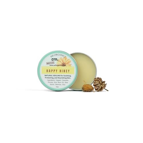 SSF Organics Baby Salve Happy Hiney | Diaper Rash | Calendula Baby Balm | 100% Organic Gentle Solutions | Hand Crafted in Small Batches | Made with Calendula, Lavender and Shea. 2, Ounce Pack of 3
