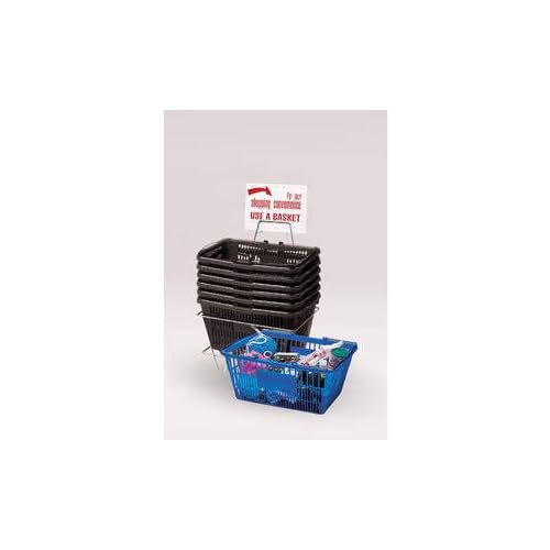 6 Black Plastic Shopping Baskets