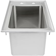 Empura 10" x 14" Stainless Steel One Compartment Drop-In Sink | Heavy-Duty Commercial Kitchen Bar Basin with 3.5" Drain Basket for Restaurant Cafeteria Laundry | 10"L x 14"D x 10"H, 16 Guage, NSF