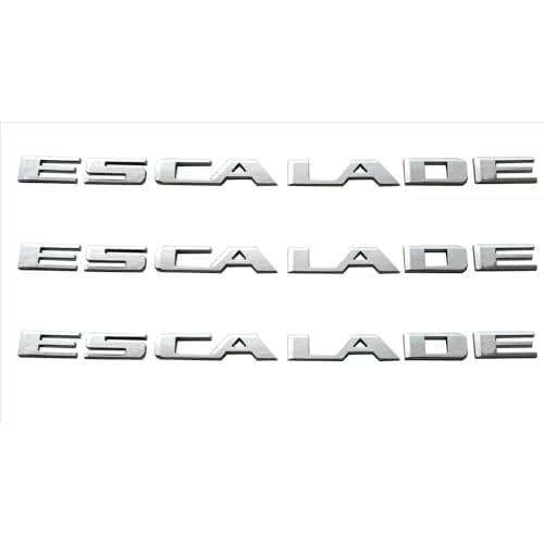 3Pcs Escalade Rear Liftgate Emblems Car Badge Letter Nameplate Compatible with 2021-2025 Escalade 84787581 86543262 Chrome