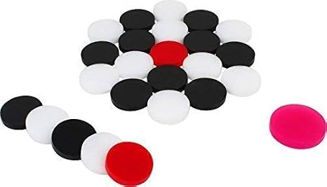 6MM Acrylic Carrom Coin 24 Coins with 1 STRICKER with Carrom Powder