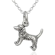 Tiny Beagle Dog Charm Necklace for Women, Sterling Silver Dainty Handmade Necklace, Pet Lover Loyal Companion Pendant, Everyday Minimal Layering Jewelry, 18"