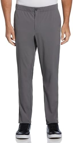 Perry Ellis Portfolio Mens Drawstring Pants, Slim Fit, Flat Front, Stretch Fabric, Lightweight Casual Dress Pants for Men