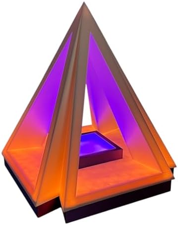 Modern Pyramid LED RGB Table Lamp, Multicolor Changing Dimmable Nightstand Light with Remote Control, 3D Printed Desk Lamps for Home Office, Unique Bedside Light for Room Decor