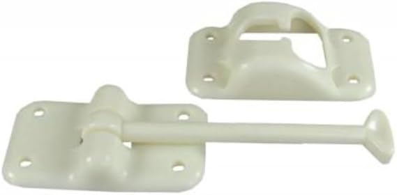 JR Products 10424 Plastic T-Style Door Holder - Colonial White, 3-1/2"