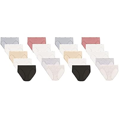 Hanes Womens Hi-Cut Panties Pack, Lightweight Cotton Hi-Cuts, 10-Pack Retired, Colors May Vary